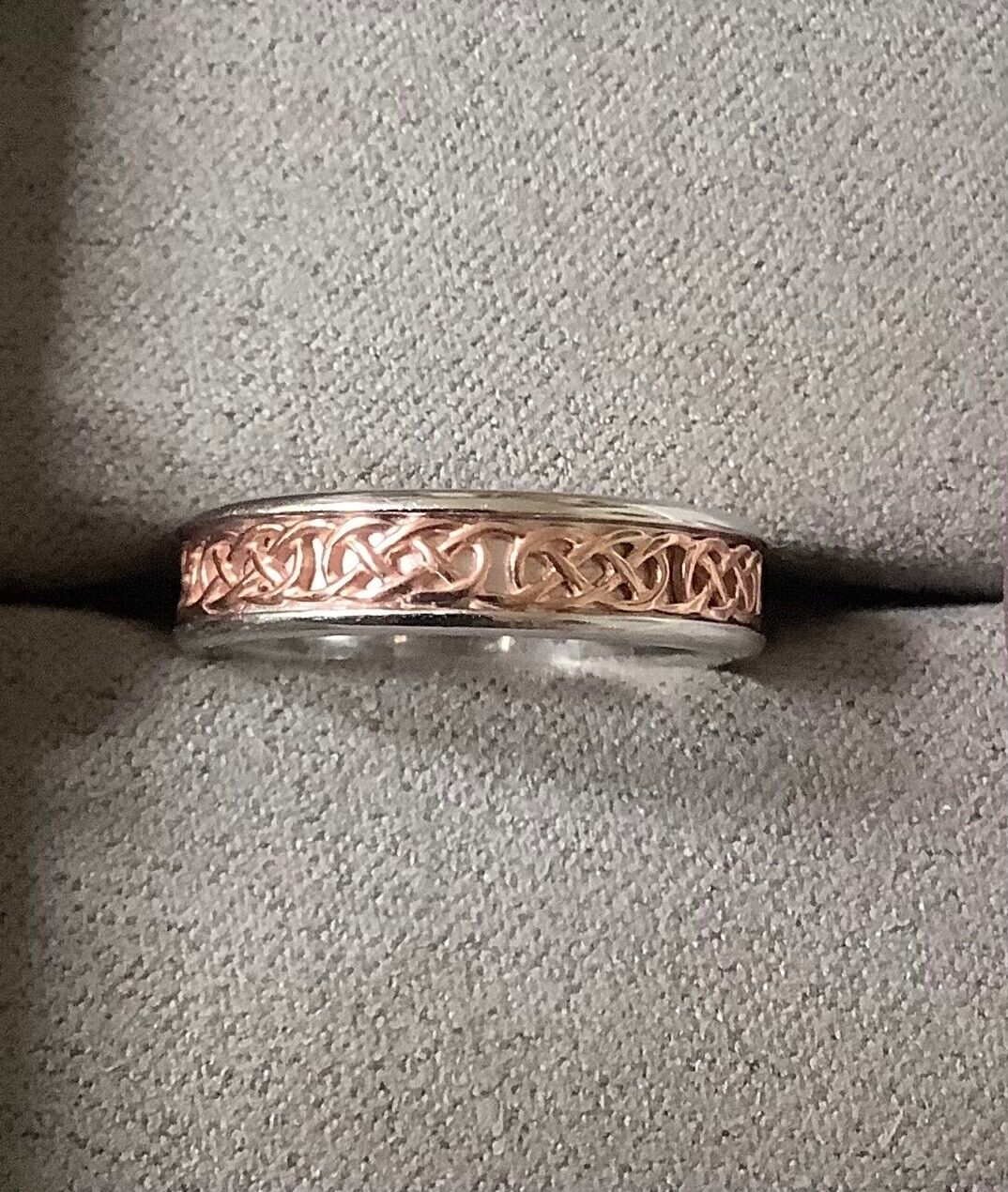 Clogau silver Annwyl slim channel ring size M 1/2 - N rose gold detailing