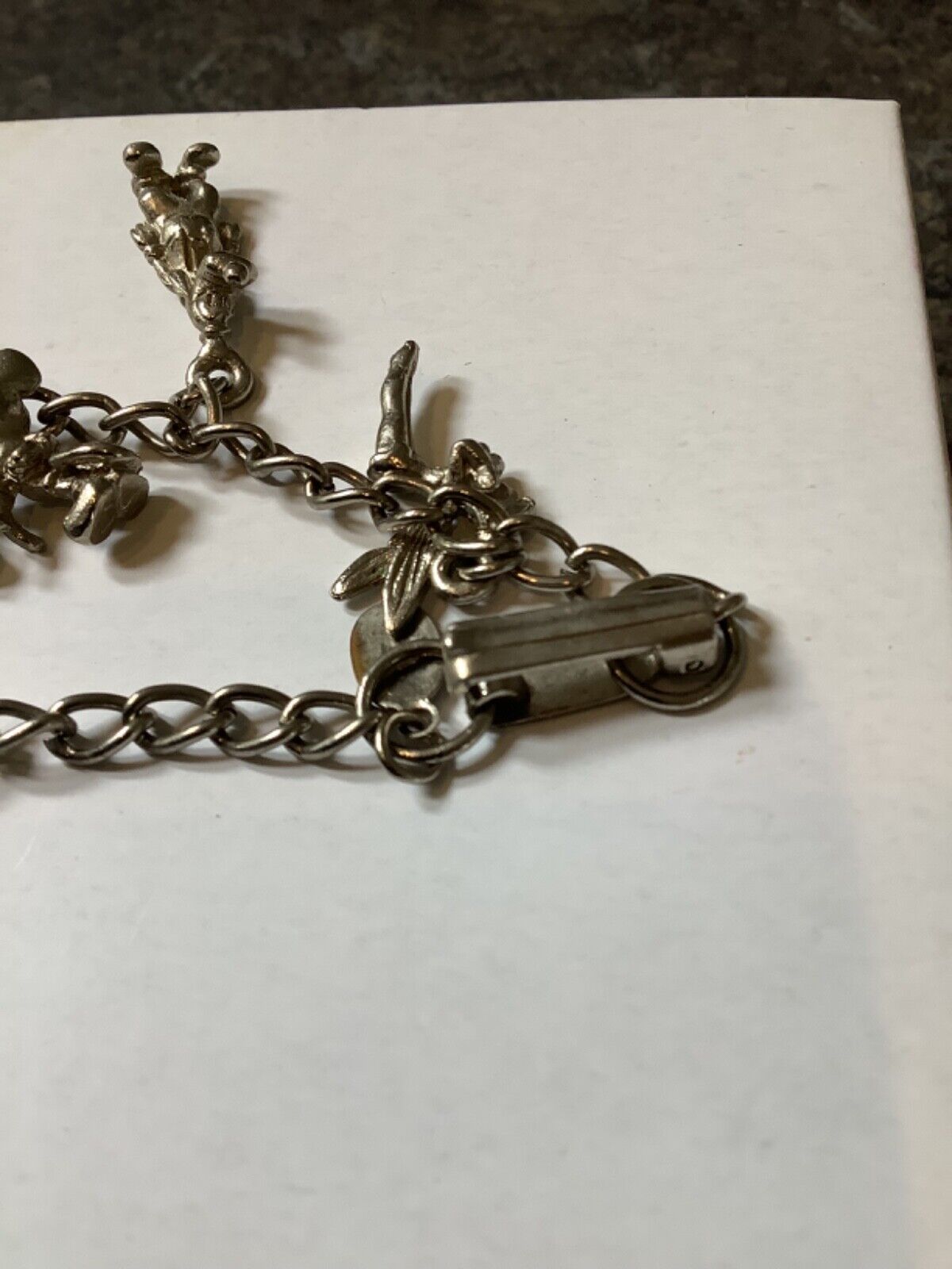 Vintage Walt Disney Productions charm bracelet Tinkerbell Mickey Minnie Donald