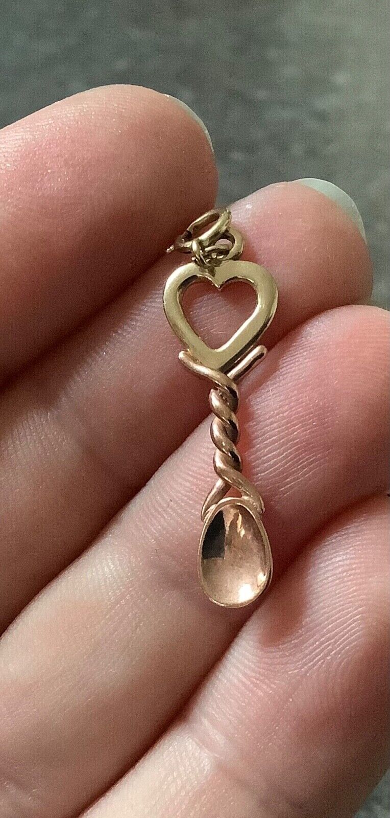 Clogau Welsh Love spoon yellow and rose gold charm