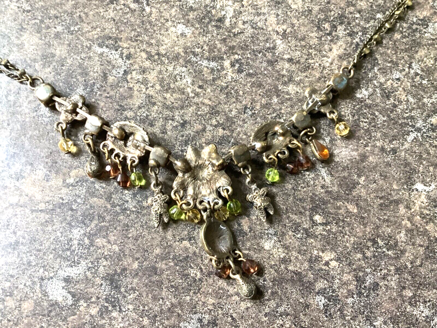 Axelle creation vintage enamel and crystal bronze tone