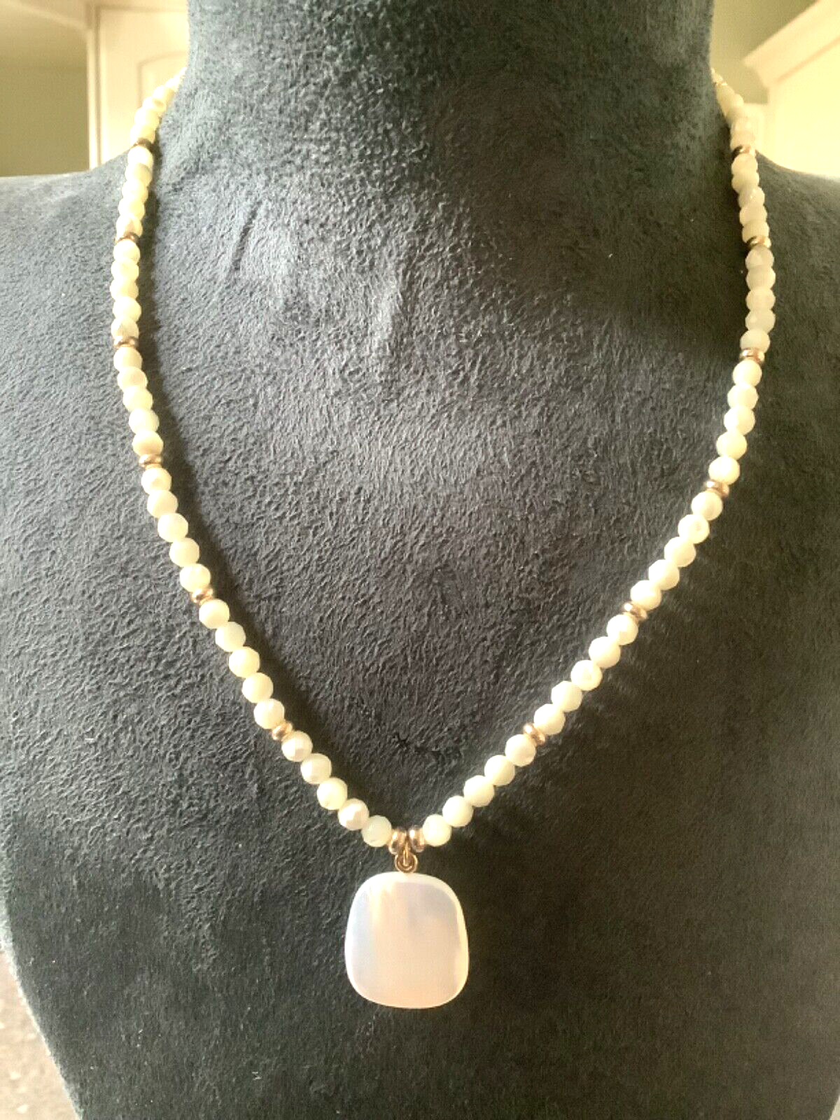 Lola Rose Mother of Pearl Brucie semi-precious gemstone adjustable necklace