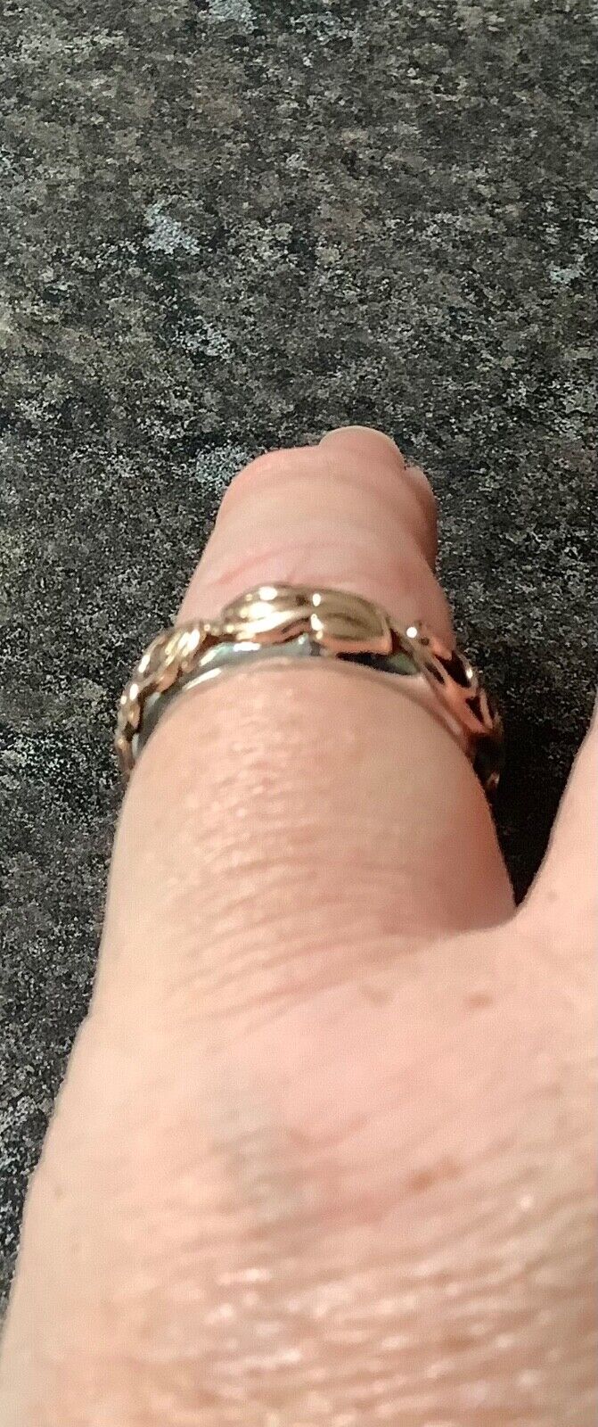 Clogau silver and rose gold foliage Tree of Life ring size M