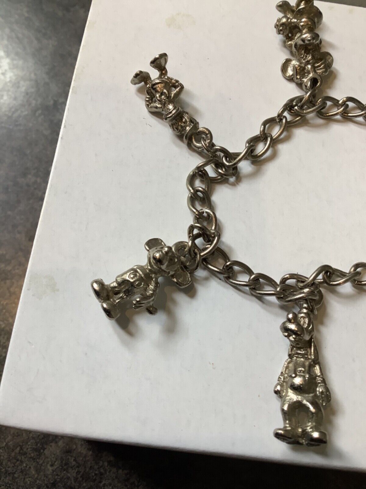 Vintage Walt Disney Productions charm bracelet Tinkerbell Mickey Minnie Donald
