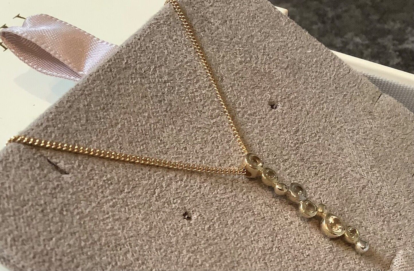 Clogau 9ct Celebration white topaz necklace 18-22" yellow & white gold RRP £470