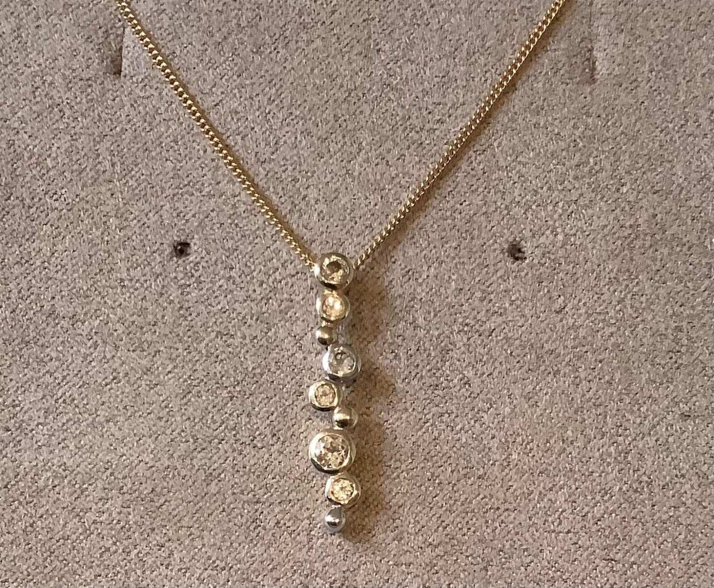 Clogau 9ct Celebration white topaz necklace 18-22" yellow & white gold RRP £470