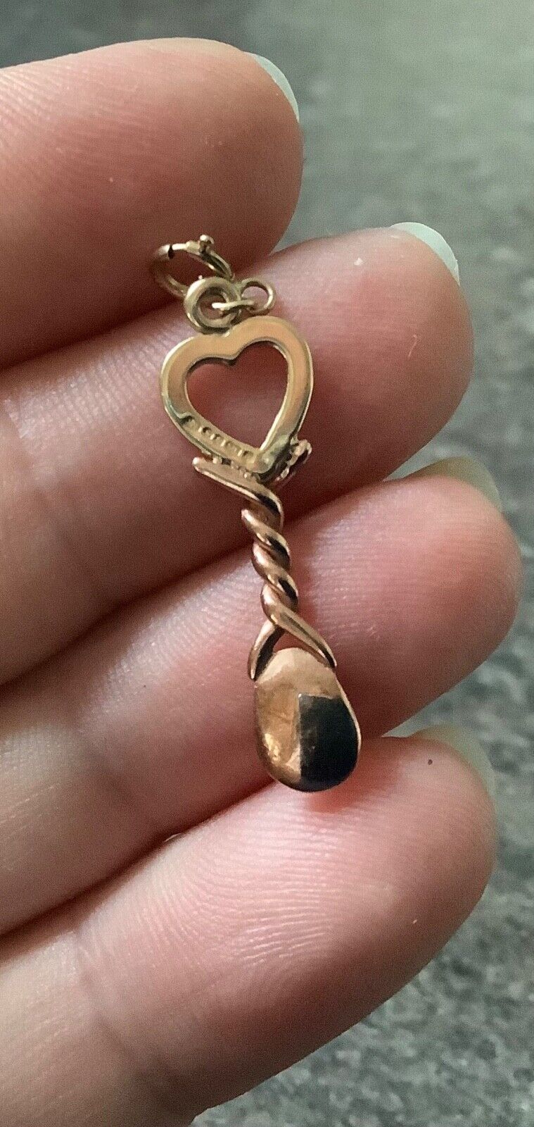 Clogau Welsh Love spoon yellow and rose gold charm