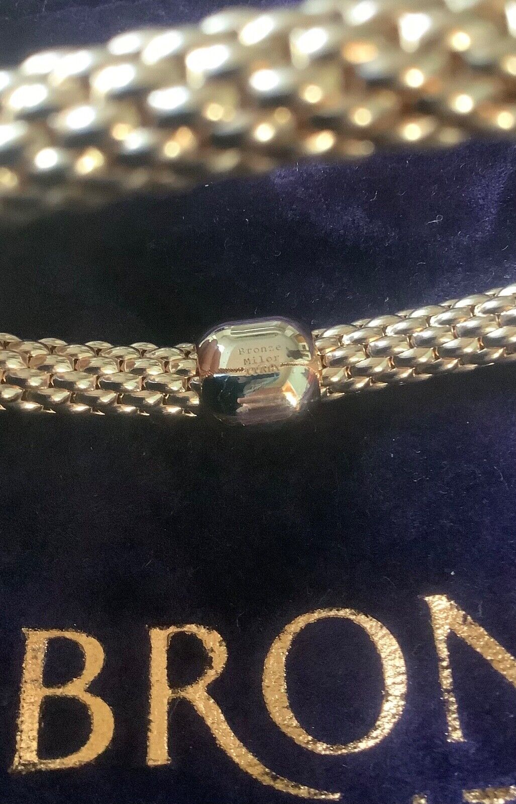 BRONZE MILOR ITALY stretch mesh rose gold tone bracelet
