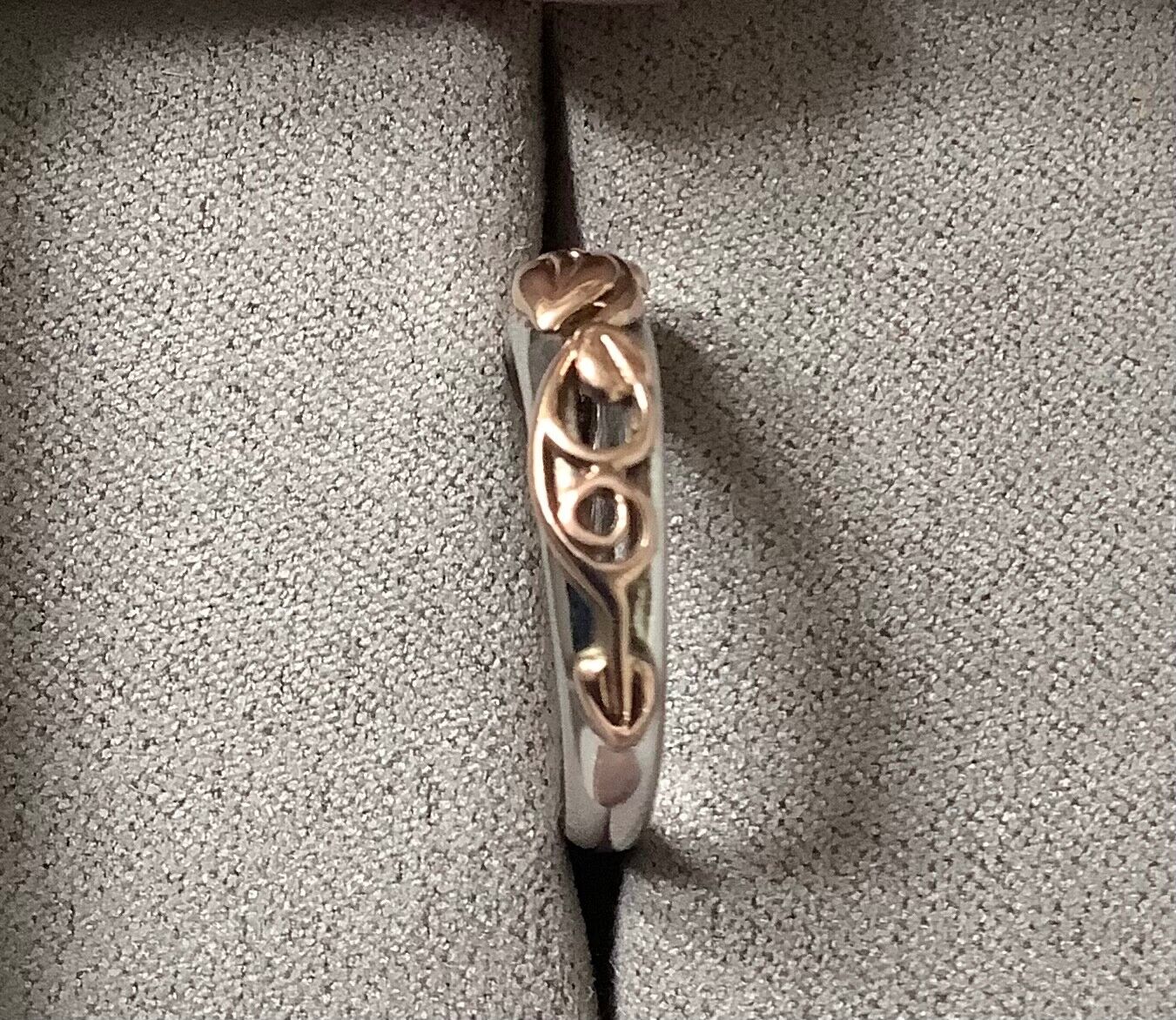 Clogau silver and rose gold foliage Tree of Life ring size M