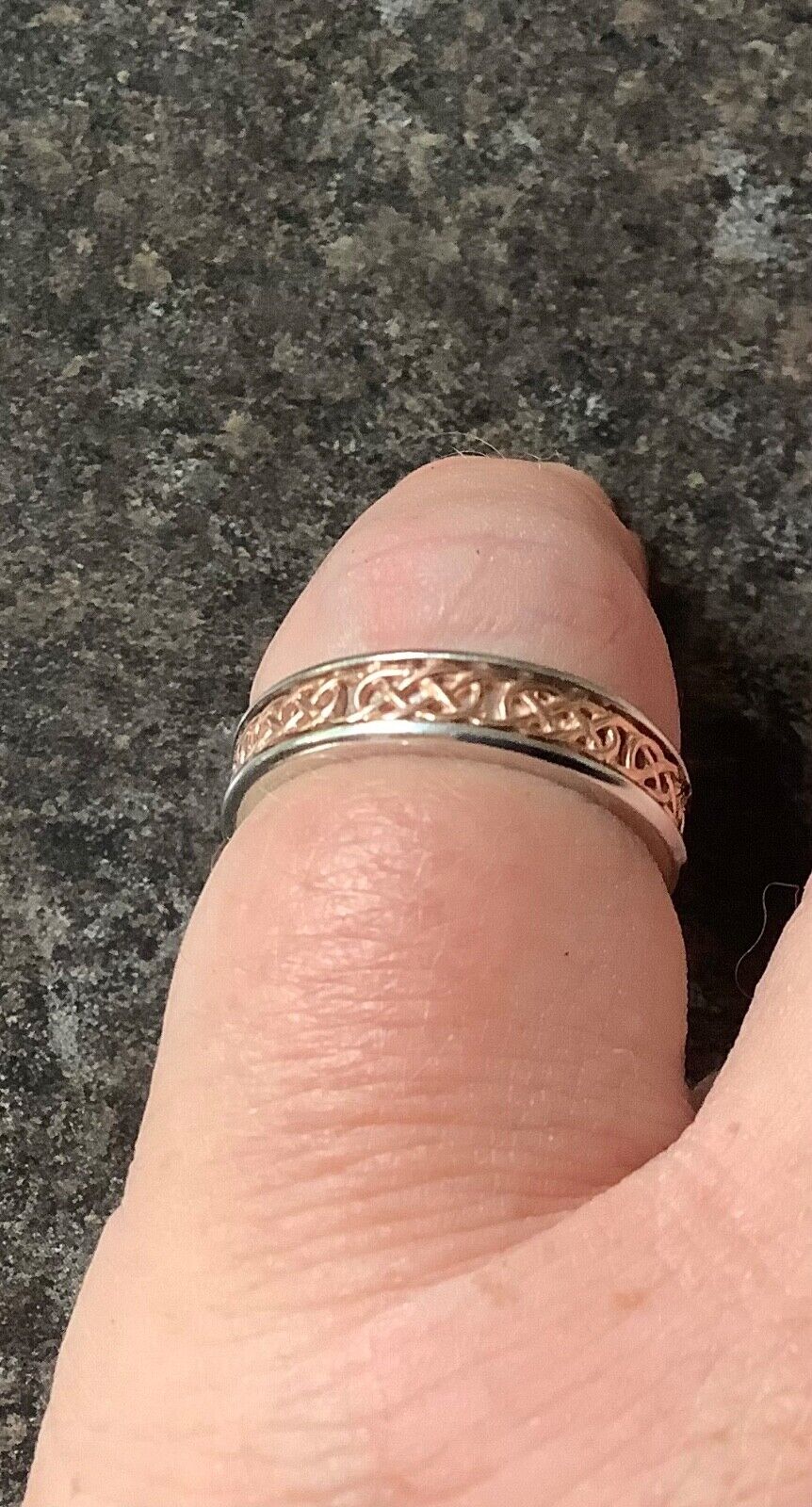 Clogau silver Annwyl slim channel ring size M 1/2 - N rose gold detailing