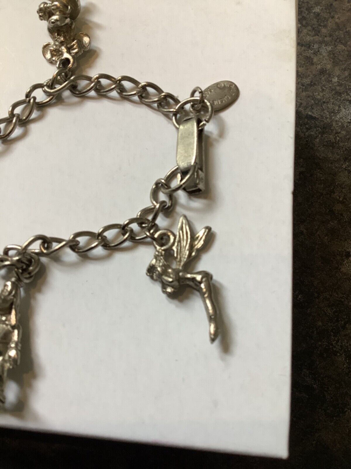 Vintage Walt Disney Productions charm bracelet Tinkerbell Mickey Minnie Donald