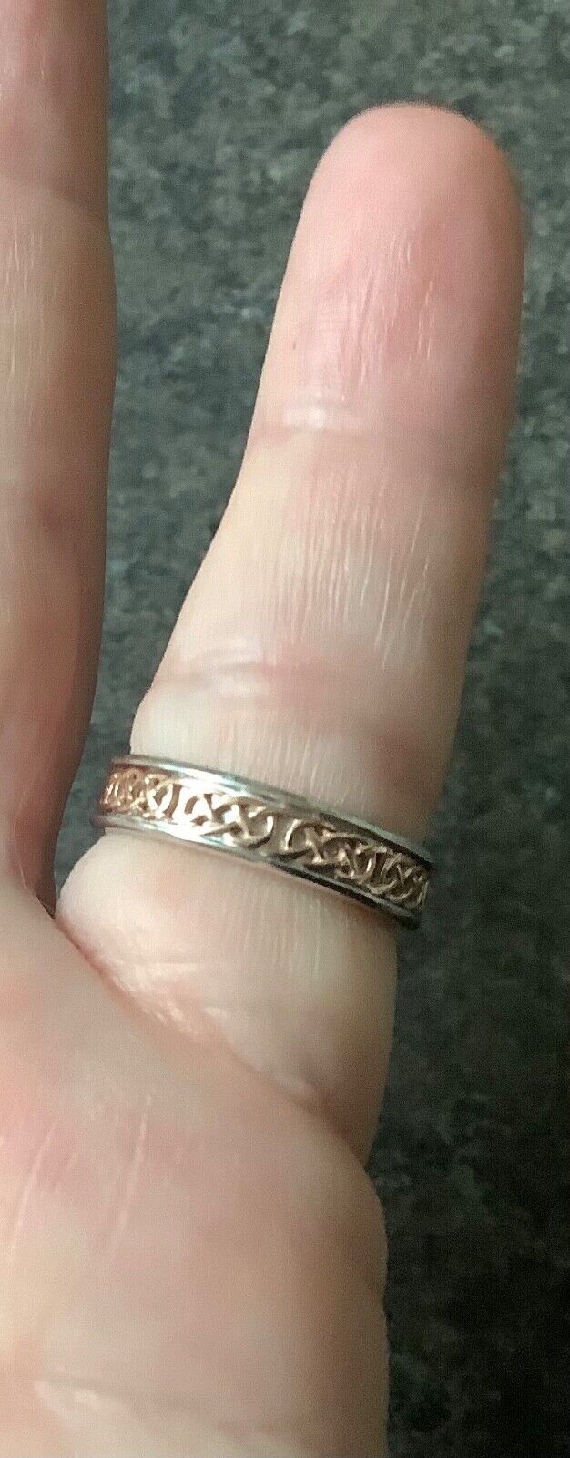 Clogau silver Annwyl slim channel ring size M 1/2 - N rose gold detailing