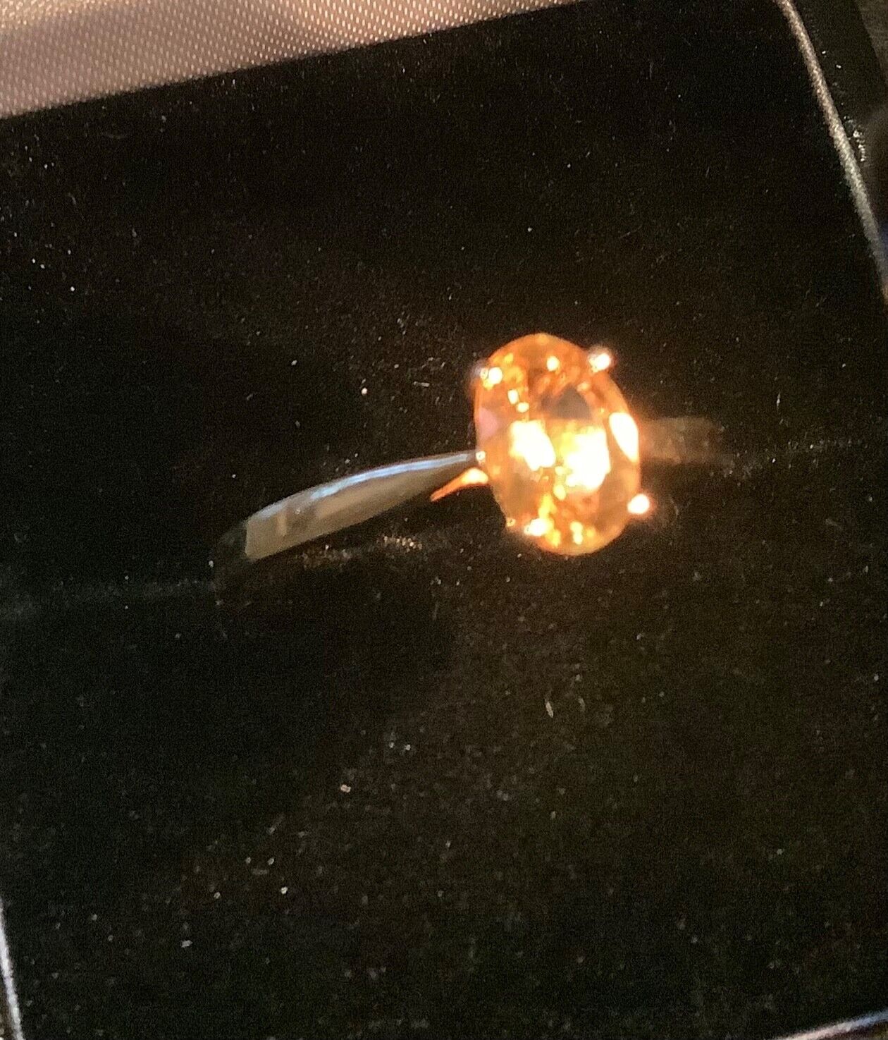 10K yellow gemstone oval solitaire ring size N1/2 yellow gold hallmarked