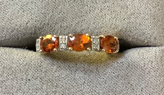 9ct Malaia garnet and diamond ring size N1/2 yellow gold with certificate
