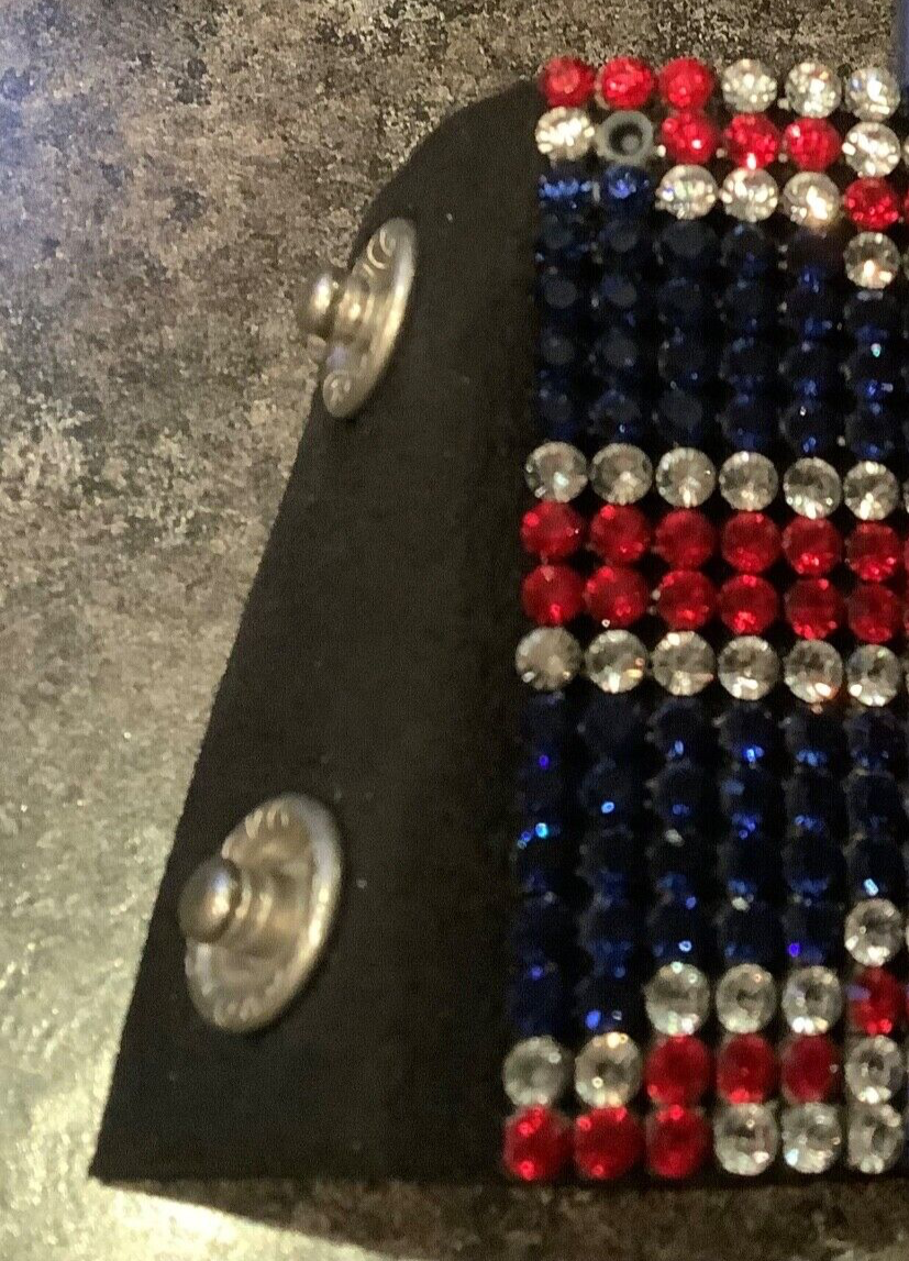 Swarovski Union Jack soft leather cuff bracelet (crystal missing) red white blue