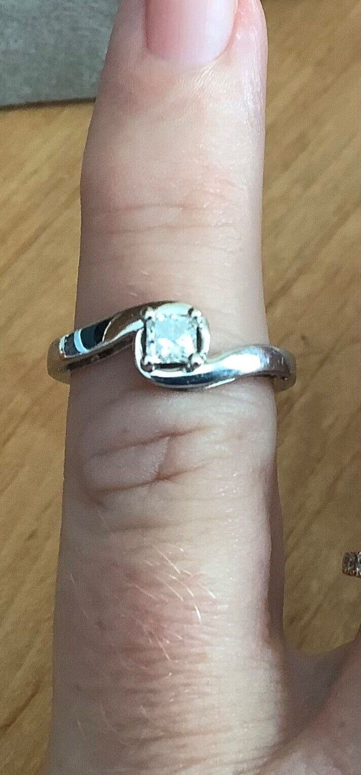 Clogau 9ct Diamond Fairy-Tale 0.31ct engagement ring K white rose gold RRP £1800