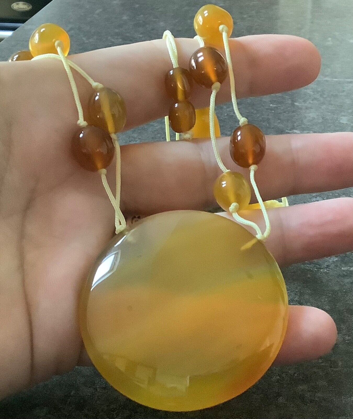 Lola Rose PARKER statement Amber Agate adjustable necklace