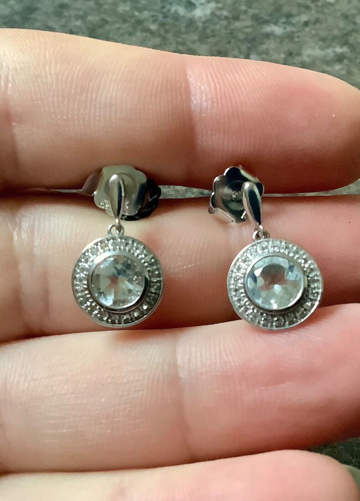 Clogau Ar Dan cocktail white topaz drop earrings silver and rose gold