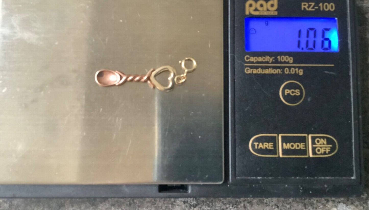 Clogau Welsh Love spoon yellow and rose gold charm