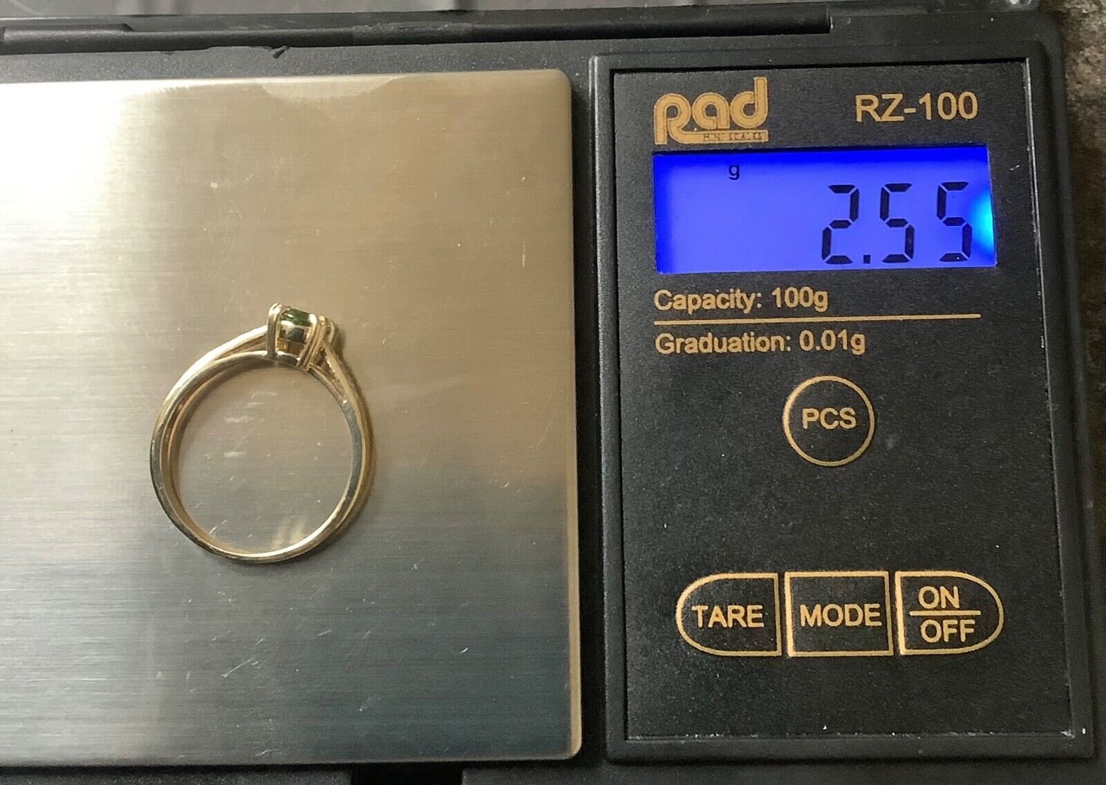 18K Paraiba Tourmaline and Diamond ring size N yellow gold with certificate