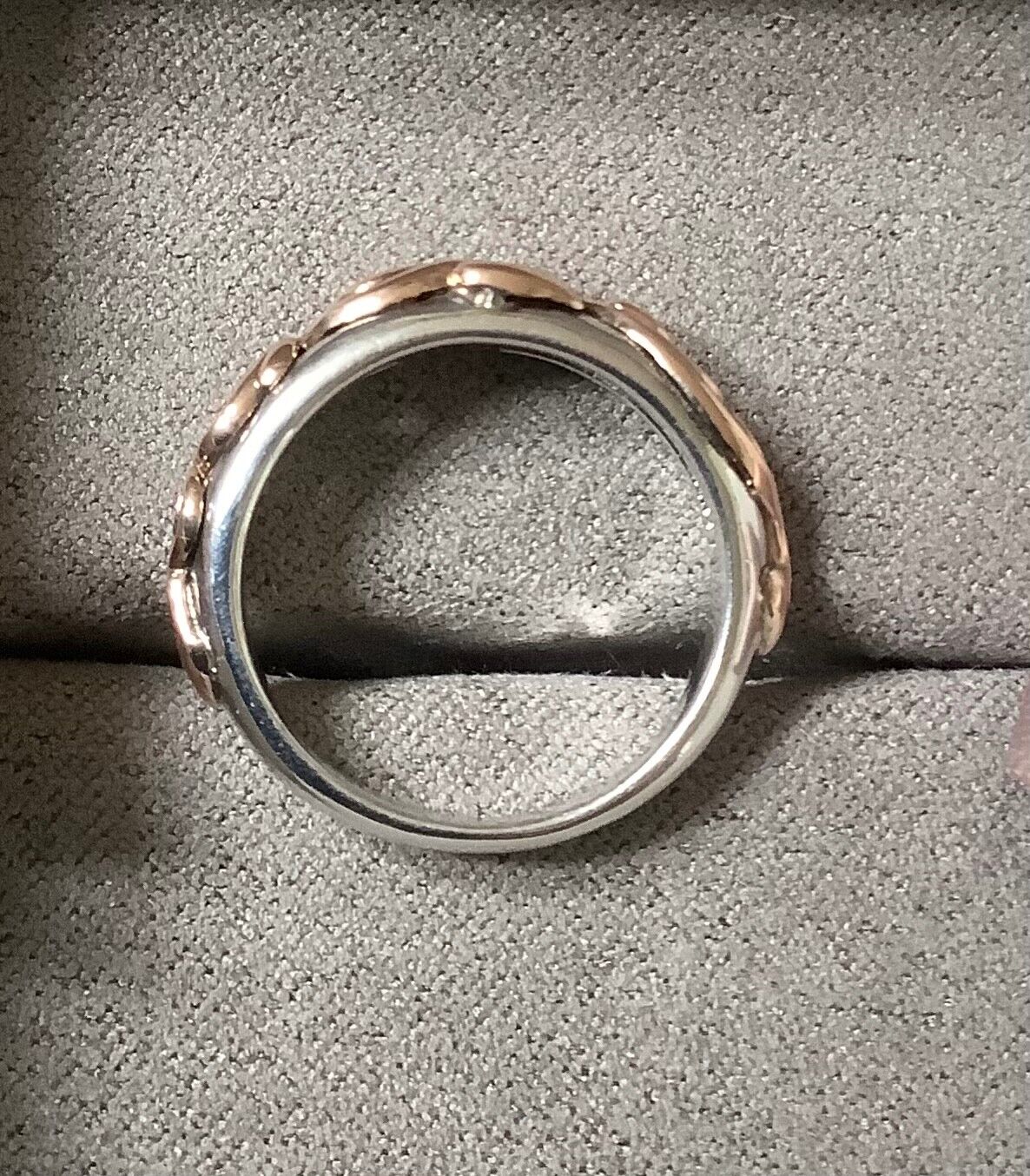 Clogau silver and rose gold foliage Tree of Life ring size M