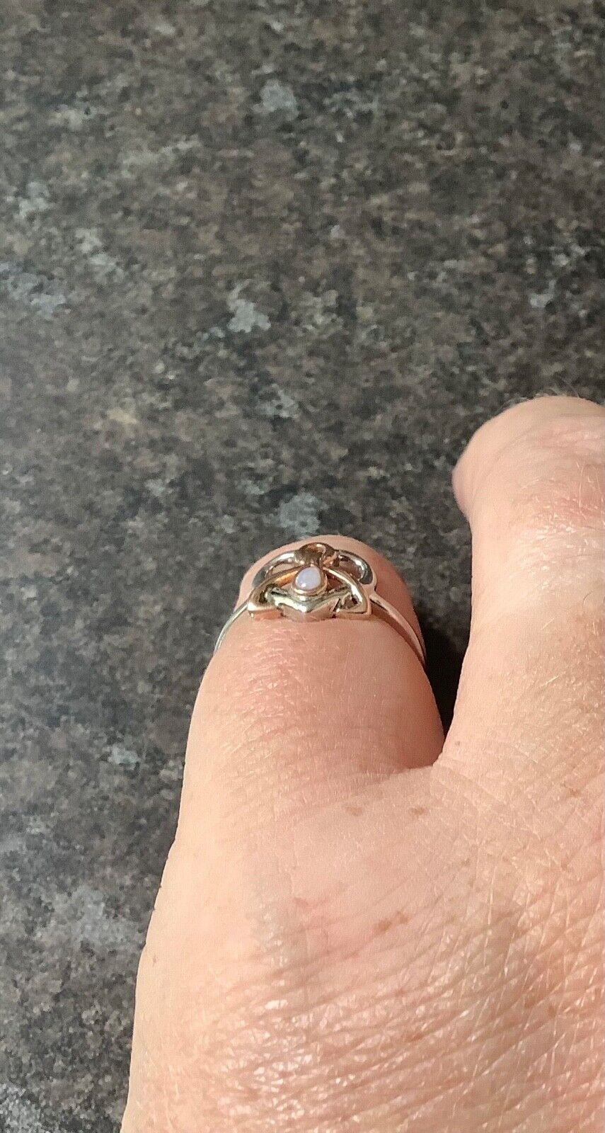 Clogau opal Dwynwen ring size M silver and rose gold