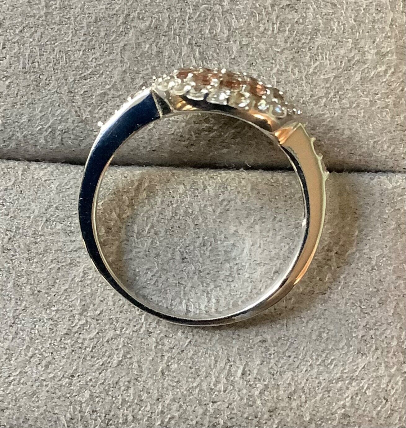 925 Andalusite & zircon halo cluster ring size P1/2 sterling silver
