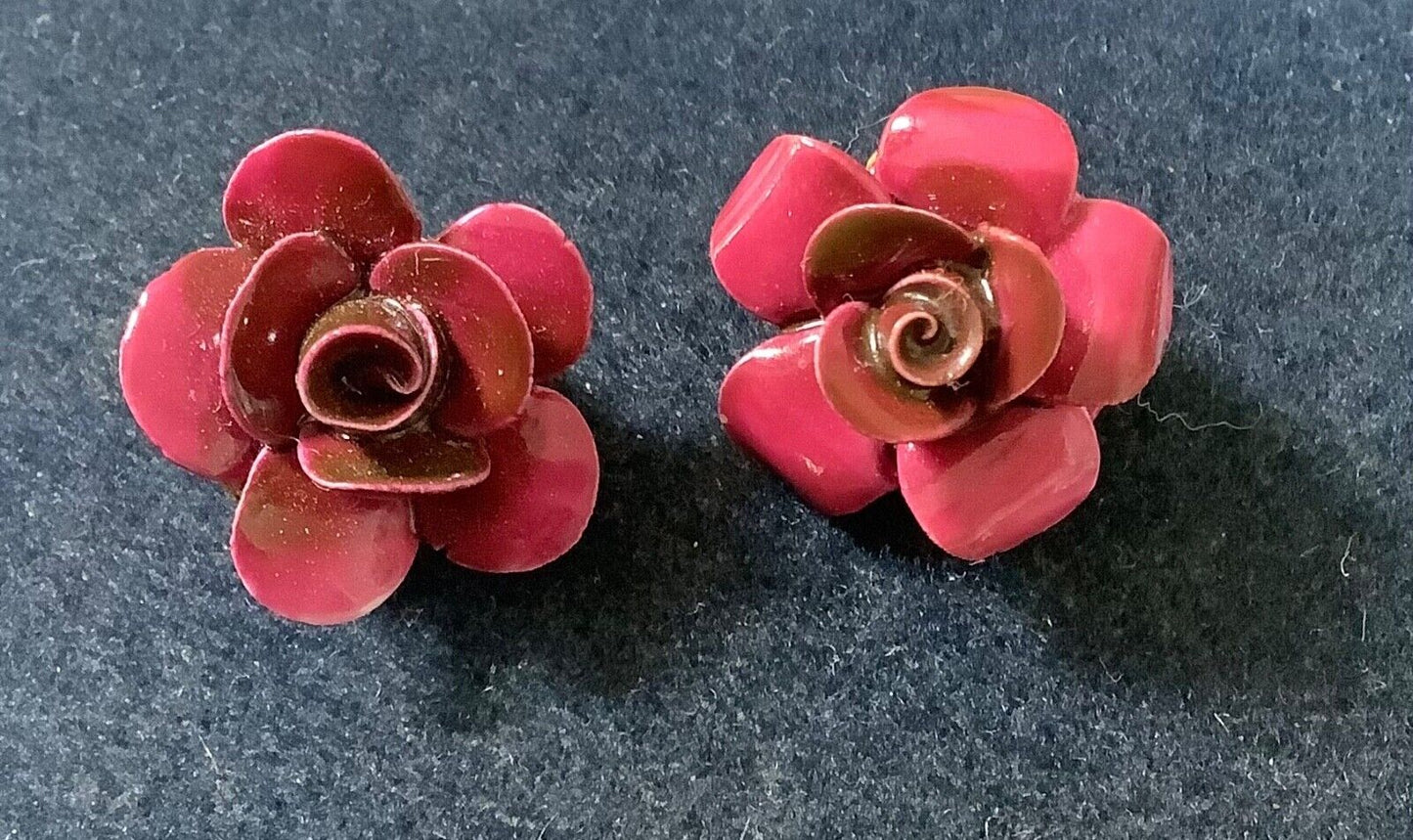 Vintage Coalport and Healacraft fine bone china Rose clip on earrings and brooch