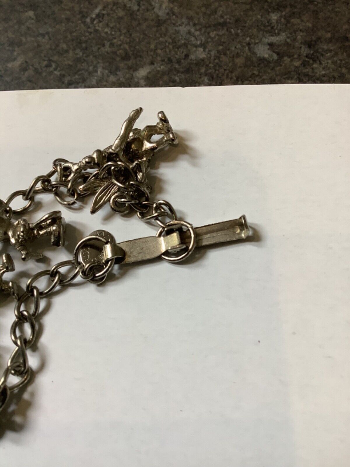 Vintage Walt Disney Productions charm bracelet Tinkerbell Mickey Minnie Donald