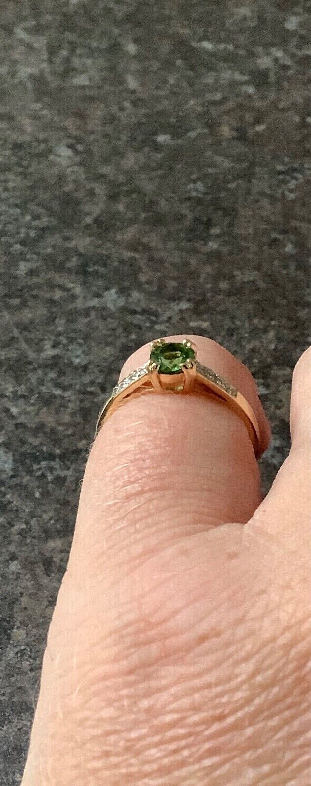 18K Paraiba Tourmaline and Diamond ring size N yellow gold with certificate