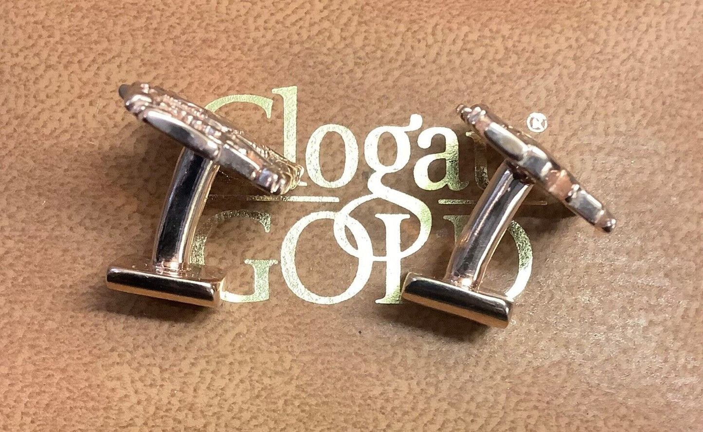 Clogau 9ct Diamond rose gold Welsh Dragon cufflinks vintage 10.6g