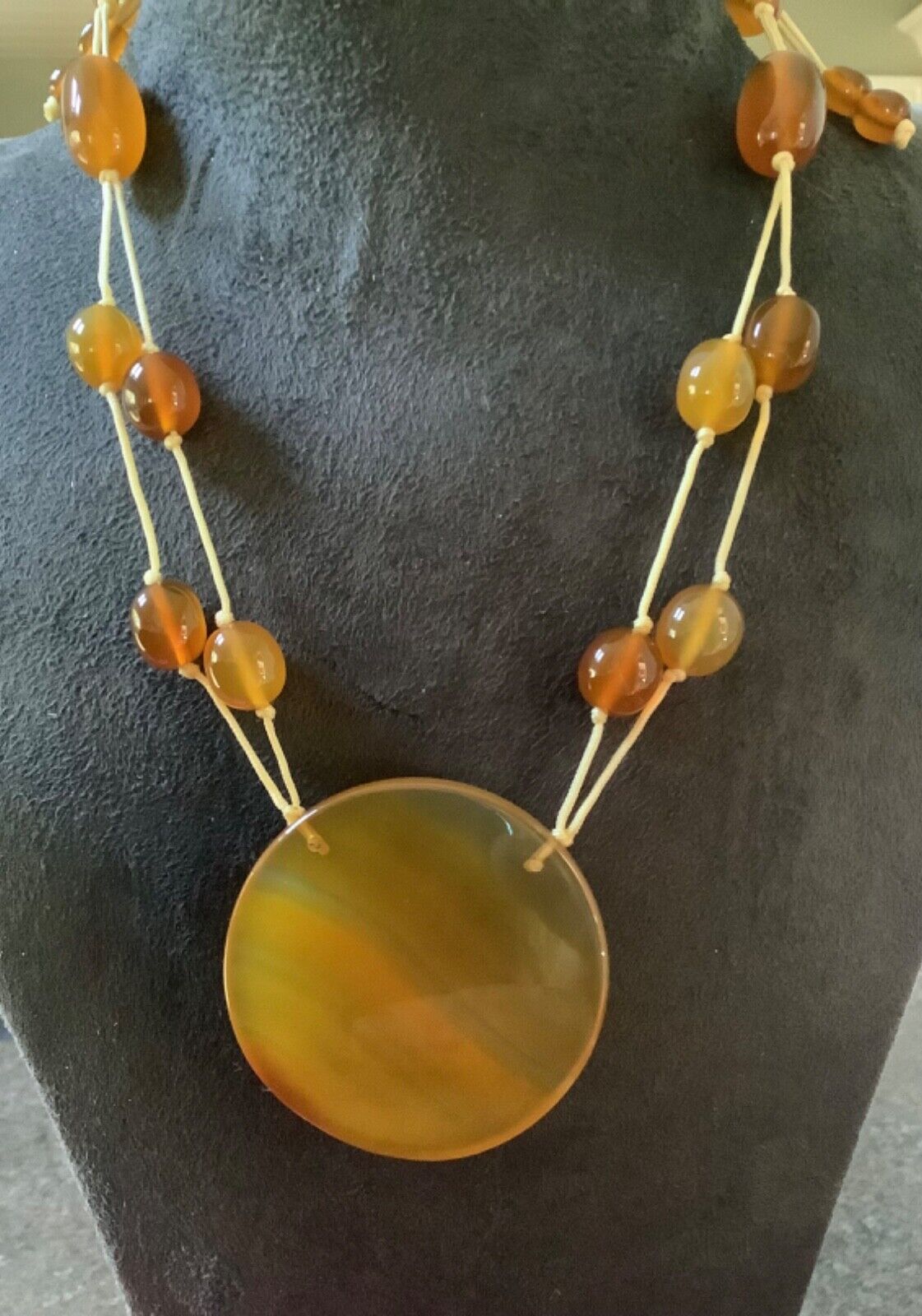 Lola Rose PARKER statement Amber Agate adjustable necklace