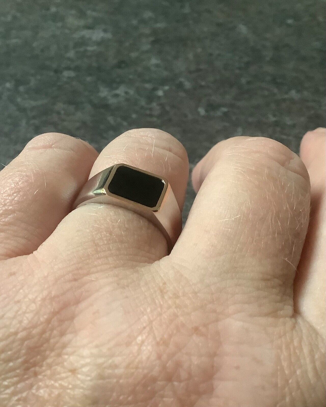Clogau Black Onyx signet ring Unisex mens ladies Q silver & rose gold RRP £189