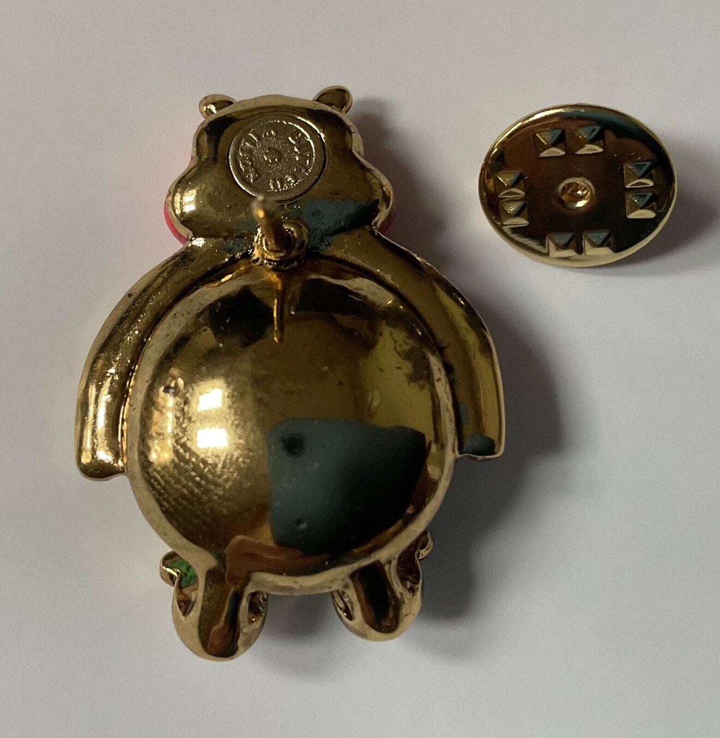 Butler & Wilson Hippopotumus pin badge enamal and auoura borealis crystal