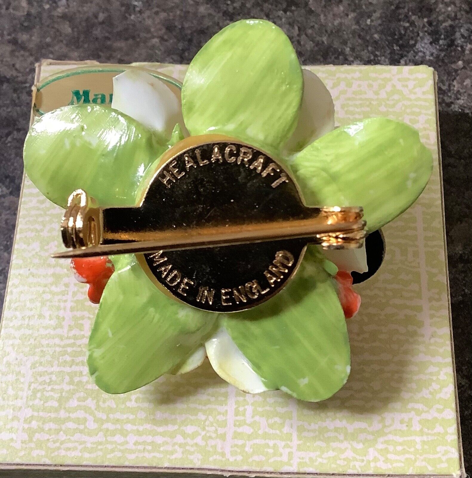 Vintage Coalport and Healacraft fine bone china Rose clip on earrings and brooch