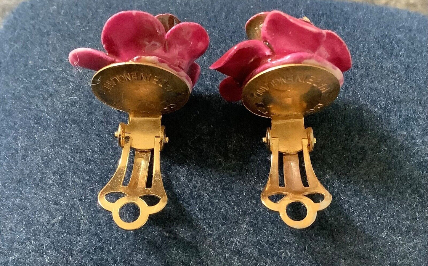 Vintage Coalport and Healacraft fine bone china Rose clip on earrings and brooch
