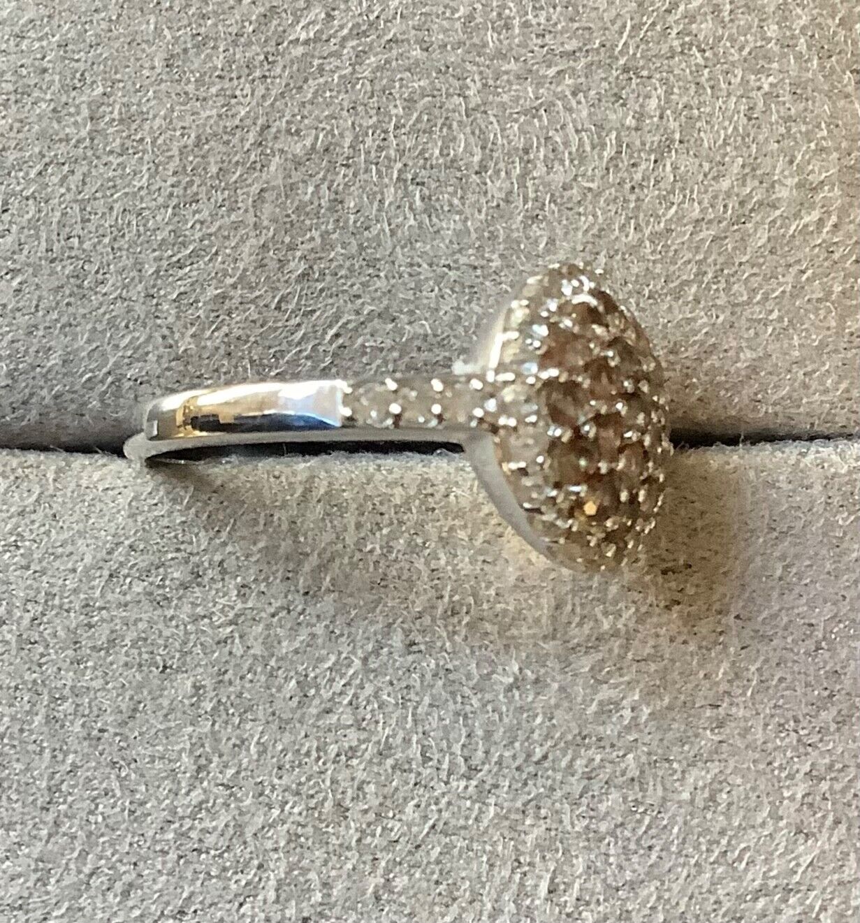 925 Andalusite & zircon halo cluster ring size P1/2 sterling silver
