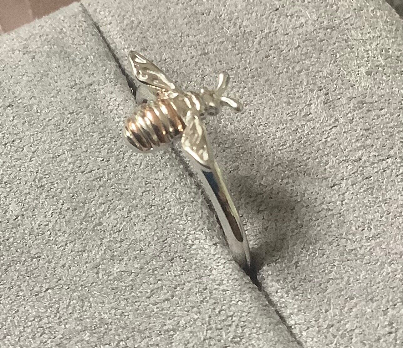 Clogau Honey Bee ring size M silver and rose gold