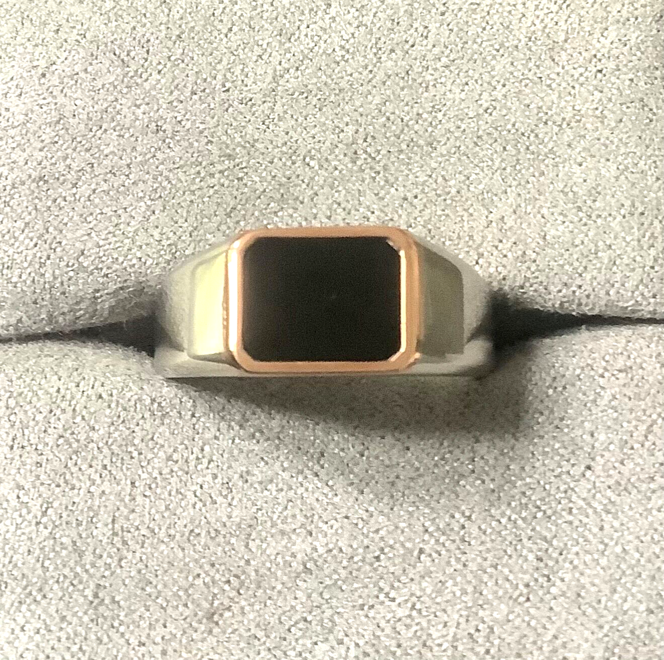 Clogau Black Onyx signet ring Unisex mens ladies Q silver & rose gold RRP £189