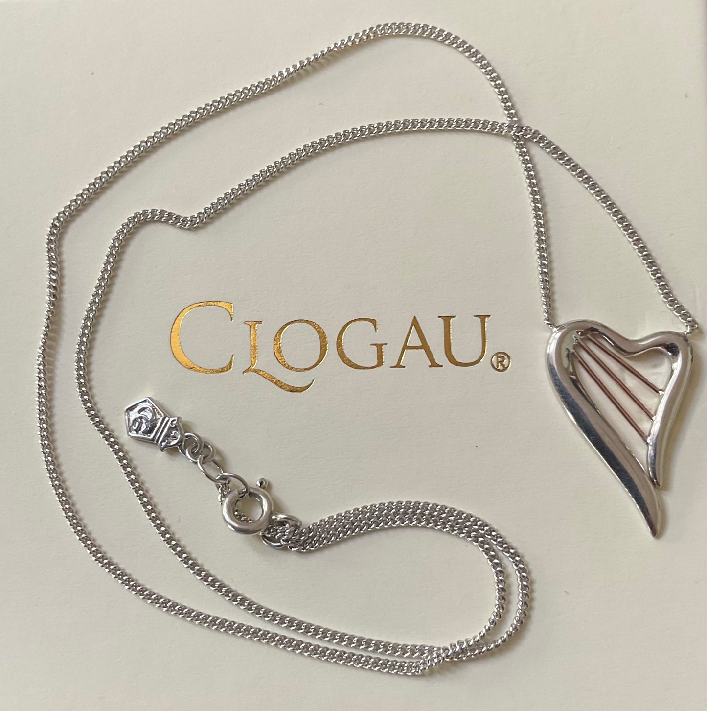 Clogau Heartstrings necklace 18” in silver & rose gold