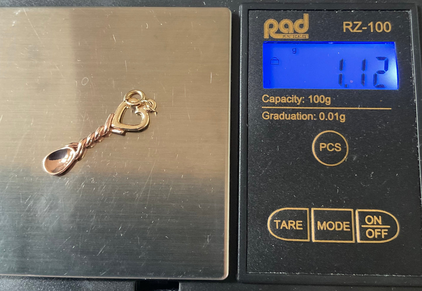Vintage Clogau 9ct Welsh Lovespoon charm in yellow and rose gold (Dragon charm sold)