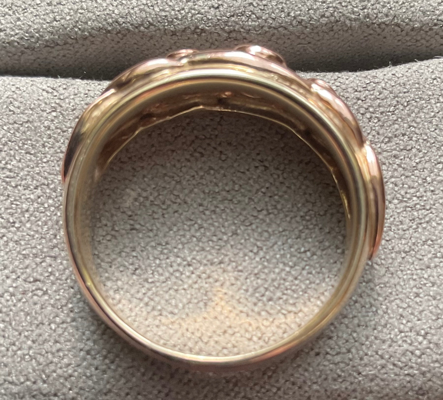 Clogau 9ct 3 Diamond Lovers Knot Celtic weave ring size N1/2 yellow and rose gold 4.83g