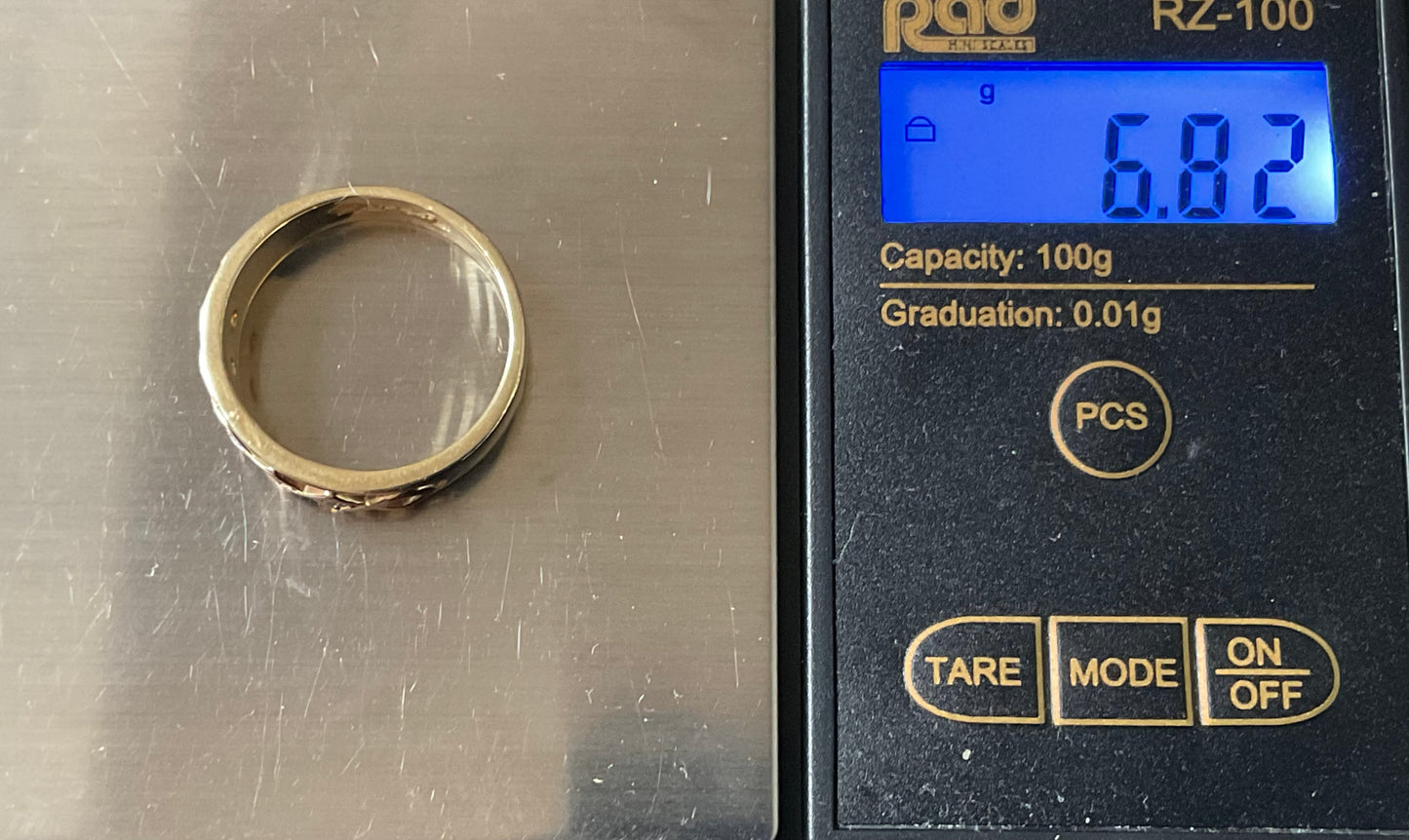 Vintage Clogau 18ct 5 Diamond Queen Elizabeth Anniversary ring size Q1/2 yellow and rose gold original box certificate millennium hallmark