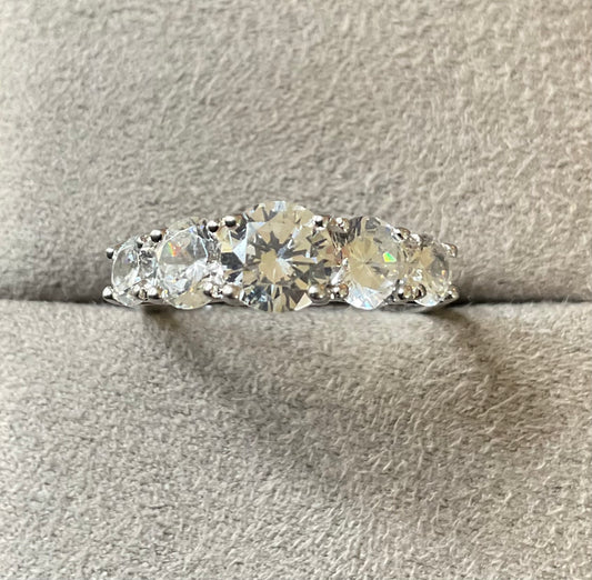 925 Michelle Mone CZ 5 stone ring size P