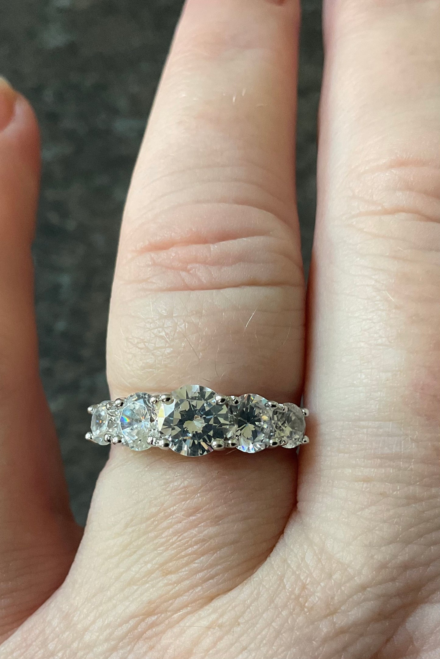 925 Michelle Mone CZ 5 stone ring size P