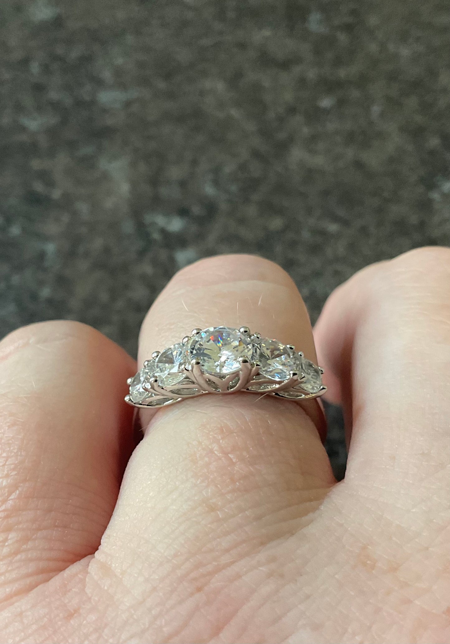 925 Michelle Mone CZ 5 stone ring size P