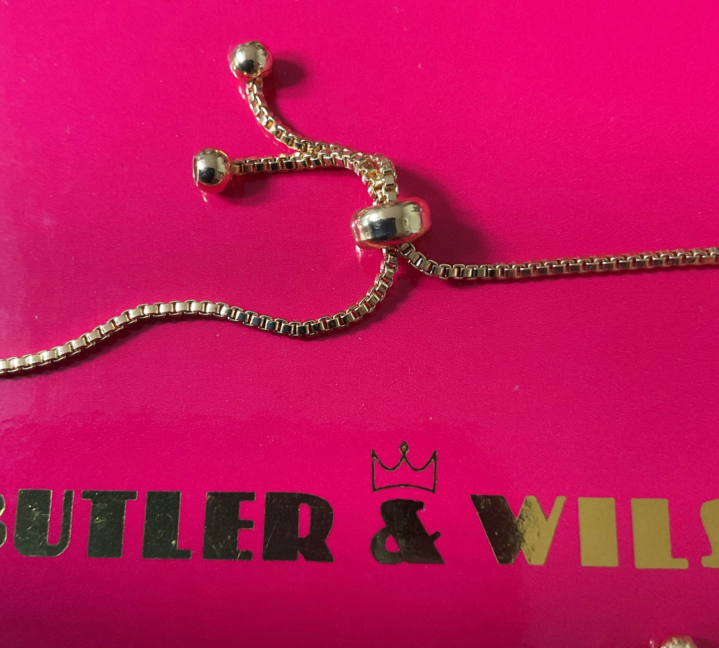 Butler and Wilson Adjustable friendship Ladybird bracelet and ring set with red and black crystals in box