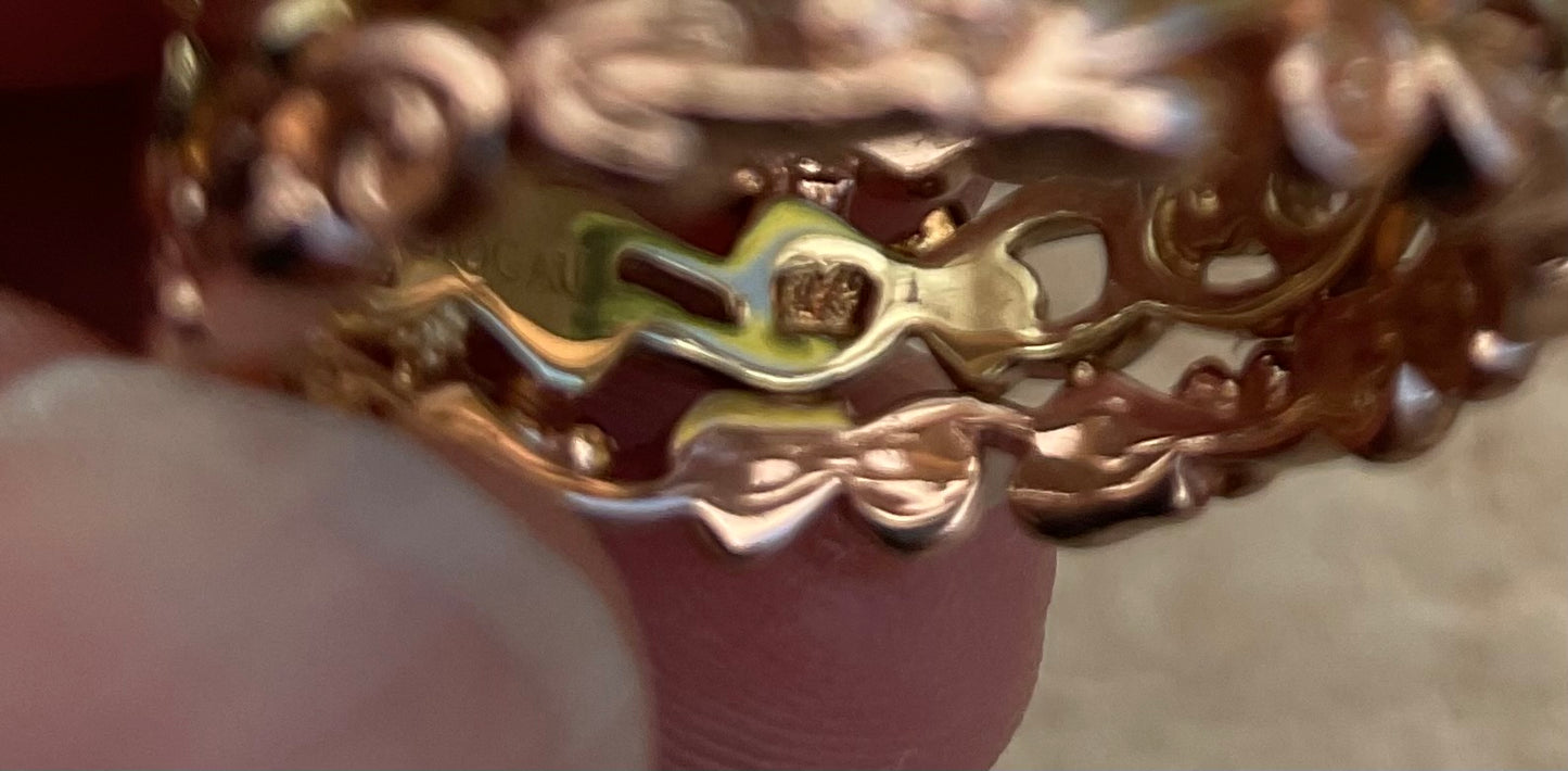 Clogau 9ct Tree of Life wide triple row ring size N1/2 yellow and rose gold 7.16g