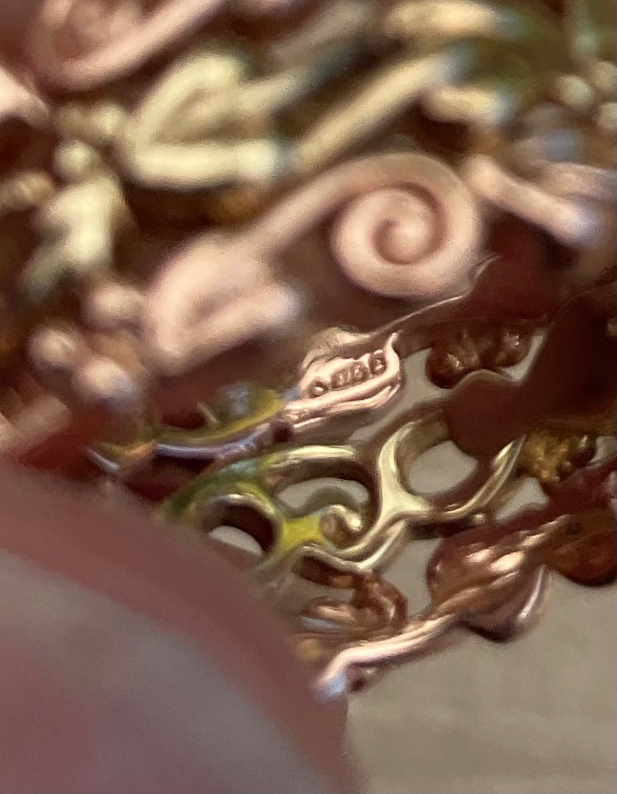Clogau 9ct Tree of Life wide triple row ring size N1/2 yellow and rose gold 7.16g