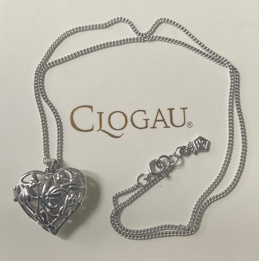 Clogau Tree of Life Fairy Heart Locket necklace in silver and rose gold 18”