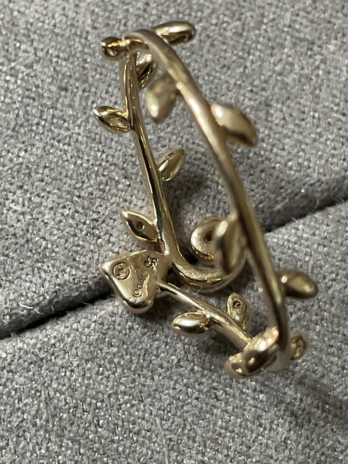Clogau 9ct Tree of Life Vine ring with Diamonds yellow and rose gold size T